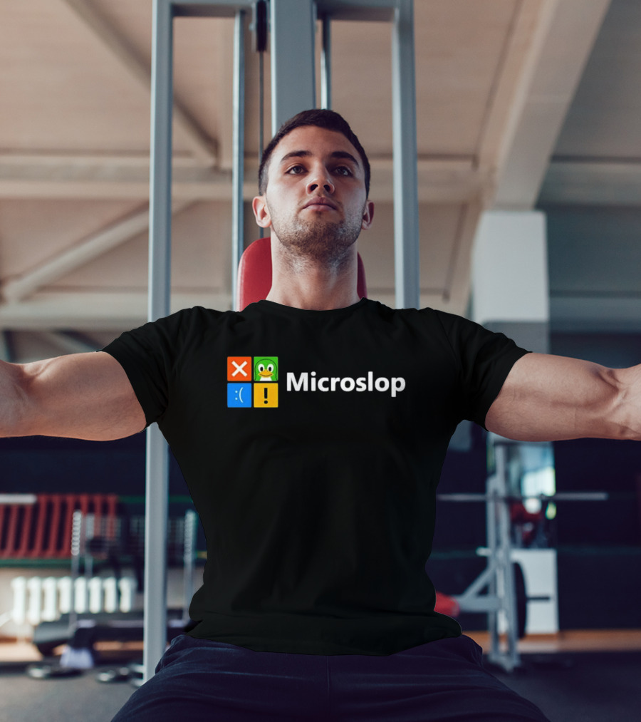Microslop Linux Penguin Error Icon Blocks T-Shirt