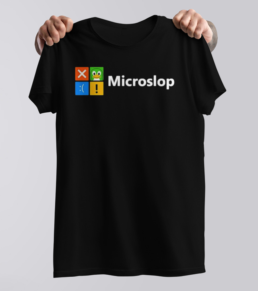Microslop Linux Penguin Error Icon Blocks T-Shirt