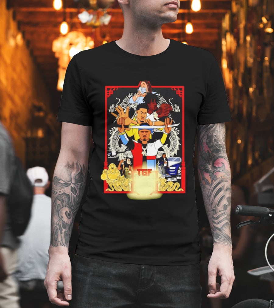 TGF Stinc Team Collage Streetwear Urban Dragons And Cars T-Shirt