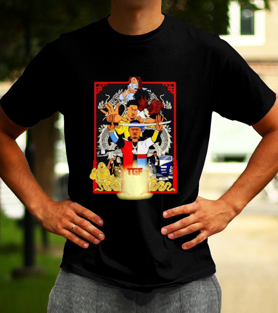 TGF Stinc Team Collage Streetwear Urban Dragons And Cars T-Shirt