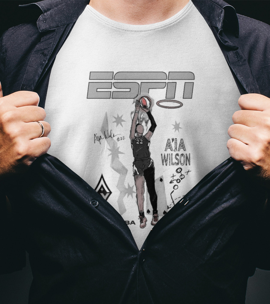 A'ja Wilson Las Vegas Aces ESPN Round21 Player T-Shirt
