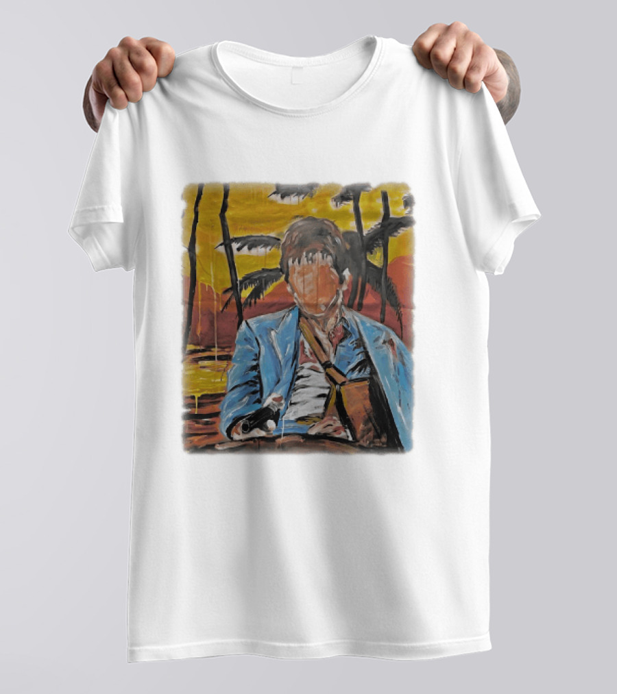 Al Pacino Tony Montana Scarface Oil Painting T-Shirt