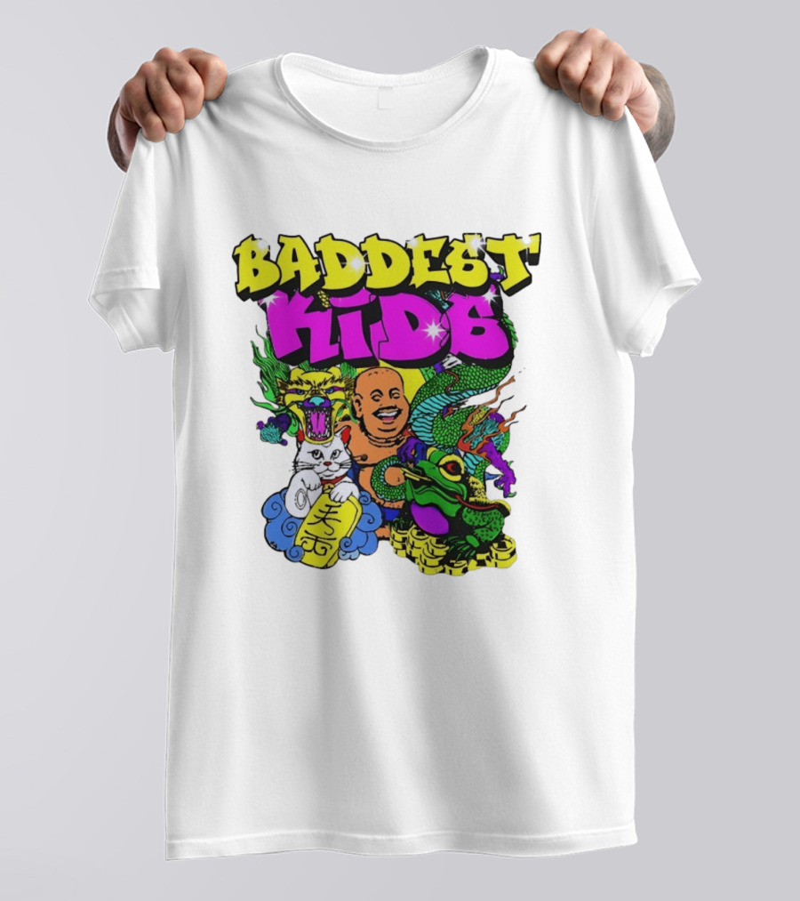 Baddest Kids Buddha Dragon Cat Frog T-Shirt