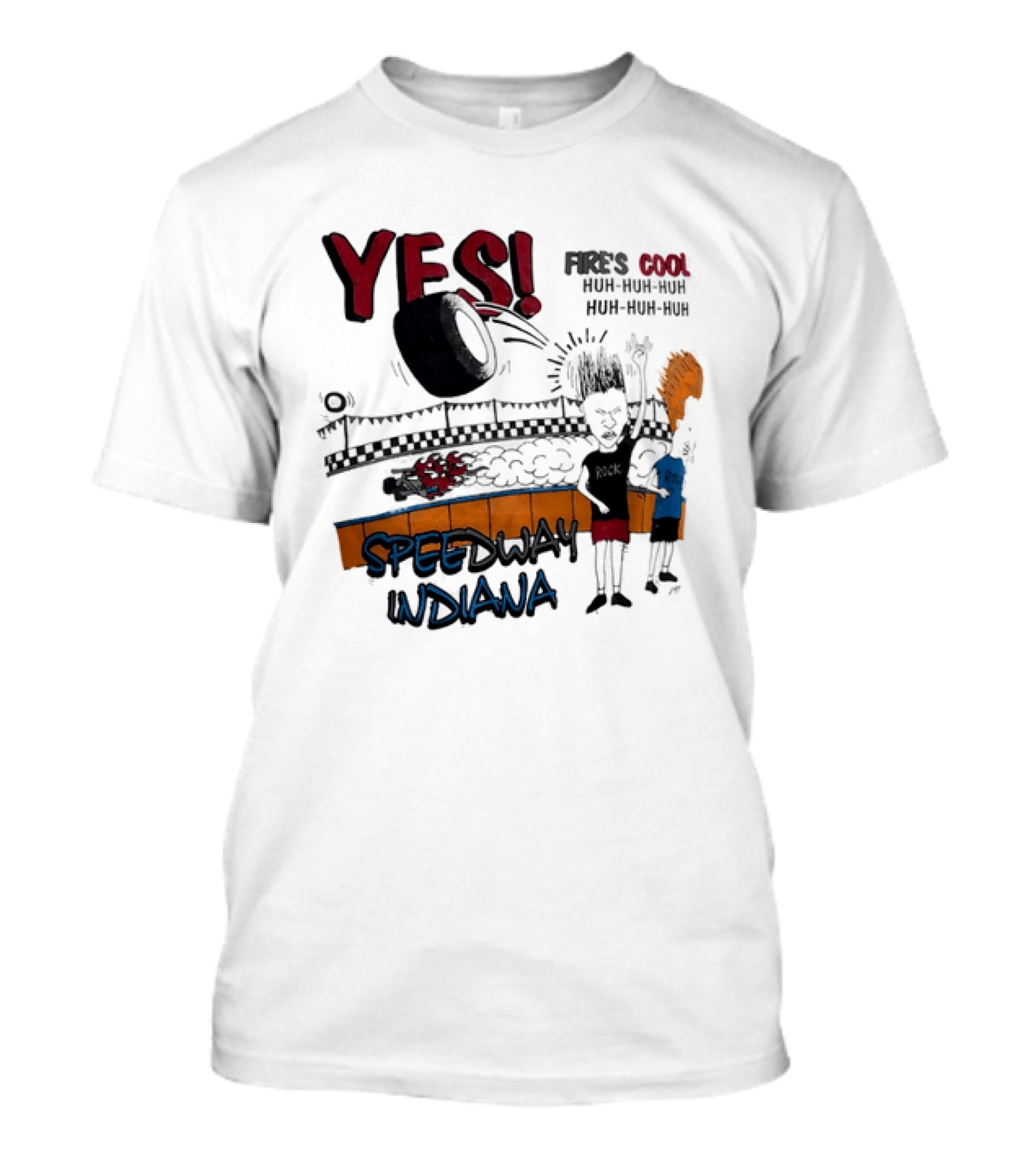 YES Beavis And Butt Head Speedway Indiana Fire's Cool Huh Huh Huh T-Shirt