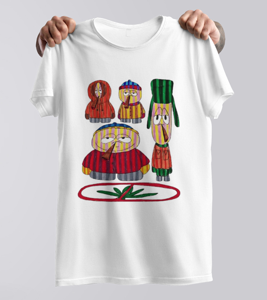 Cartman Stan Kyle Kenny South Park Characters Smoking No Weed Prohibition T-Shirt