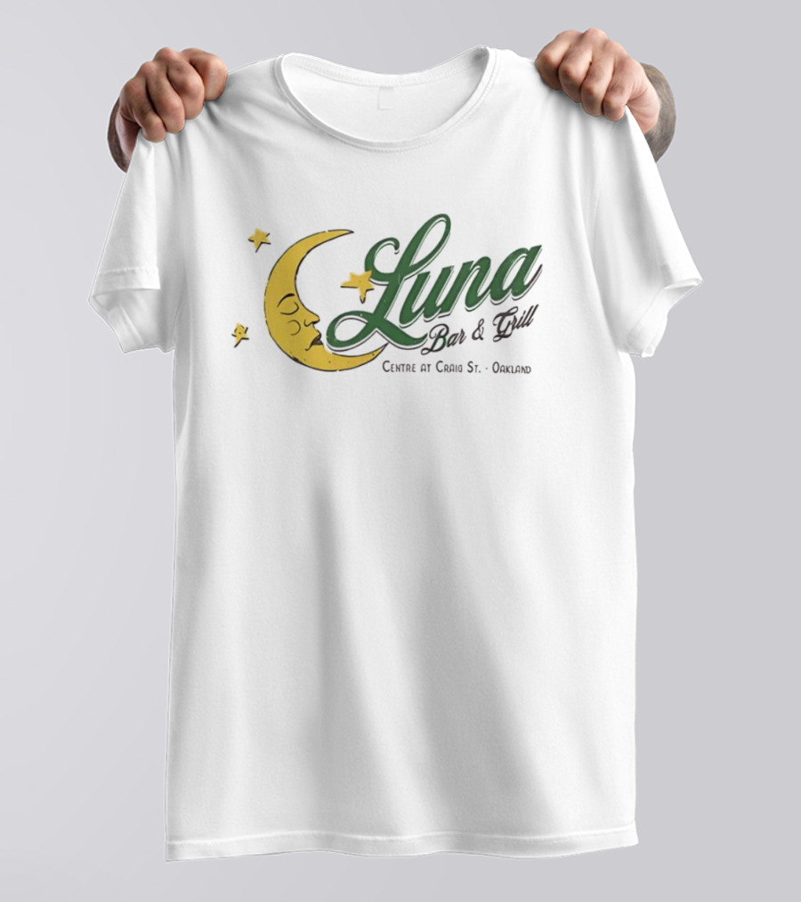 Luna Bar And Grill Centre At Craig St Oakland Moon And Stars T-Shirt