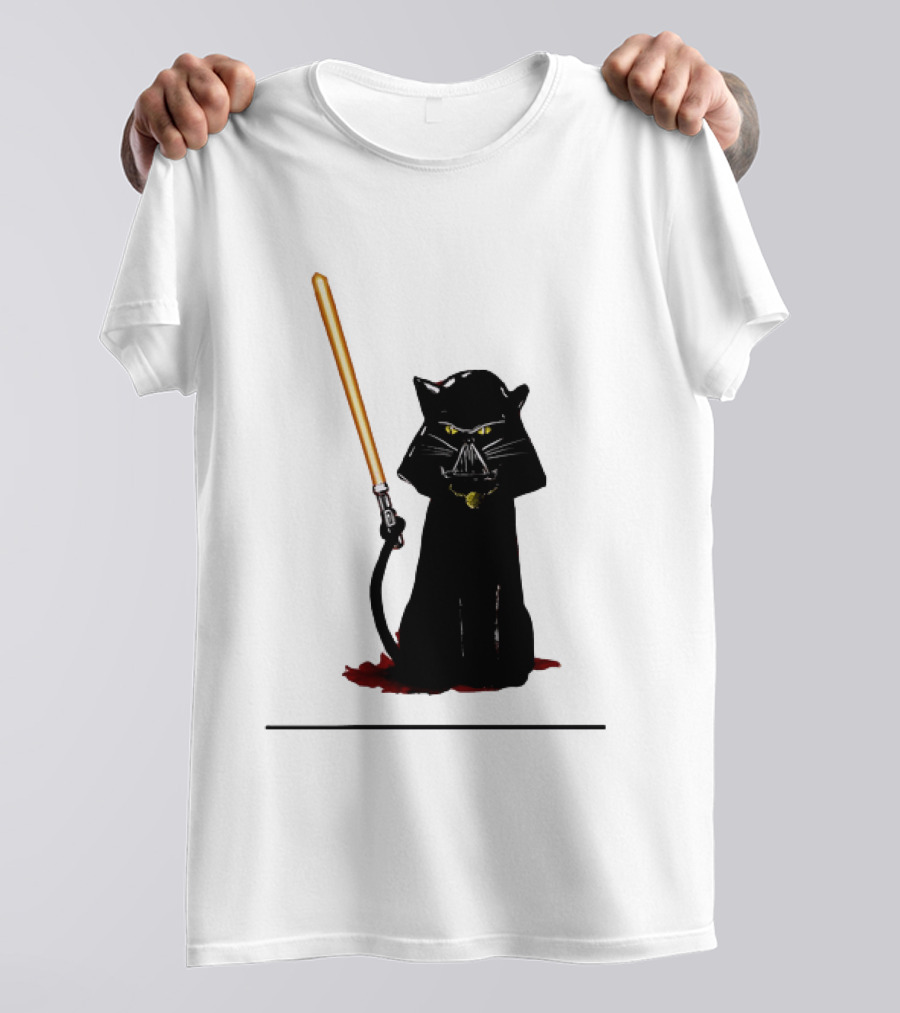 Darth Vader Cat Lightsaber Star Wars T-Shirt