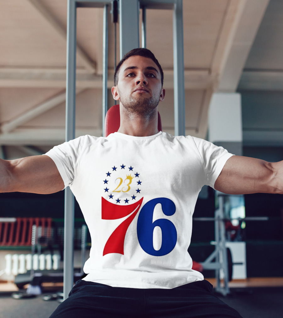 LeBron James 23 Philadelphia 76ers Inspired Number Stars T-Shirt