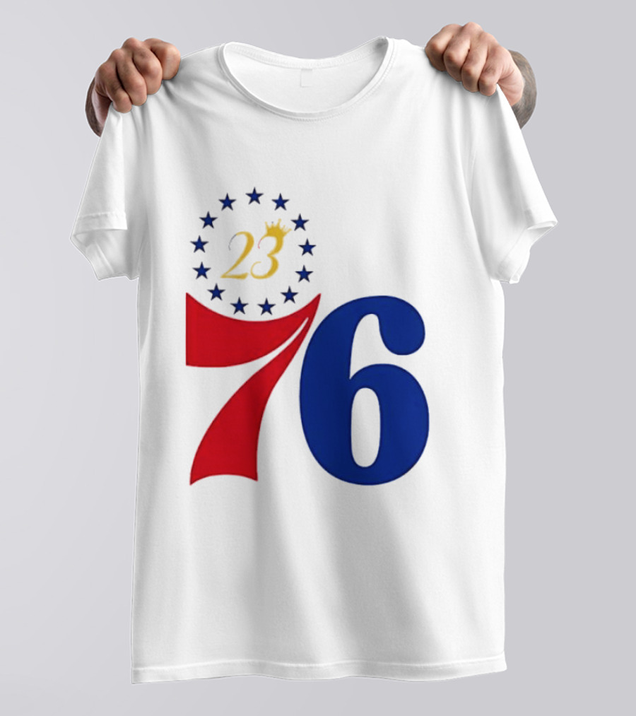 LeBron James 23 Philadelphia 76ers Inspired Number Stars T-Shirt
