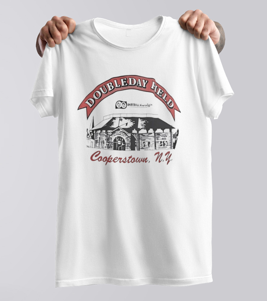 Doubleday Field Cooperstown NY Baseball Stadium Nostalgia T-Shirt