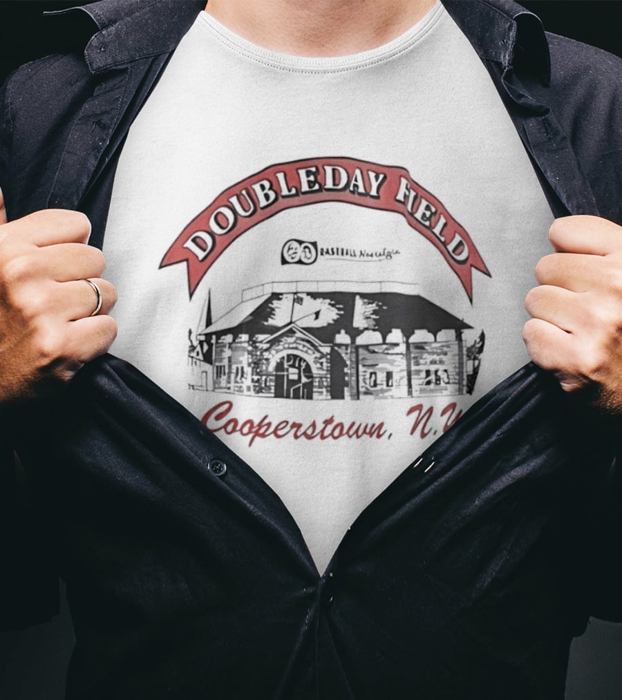 Doubleday Field Cooperstown NY Baseball Stadium Nostalgia T-Shirt