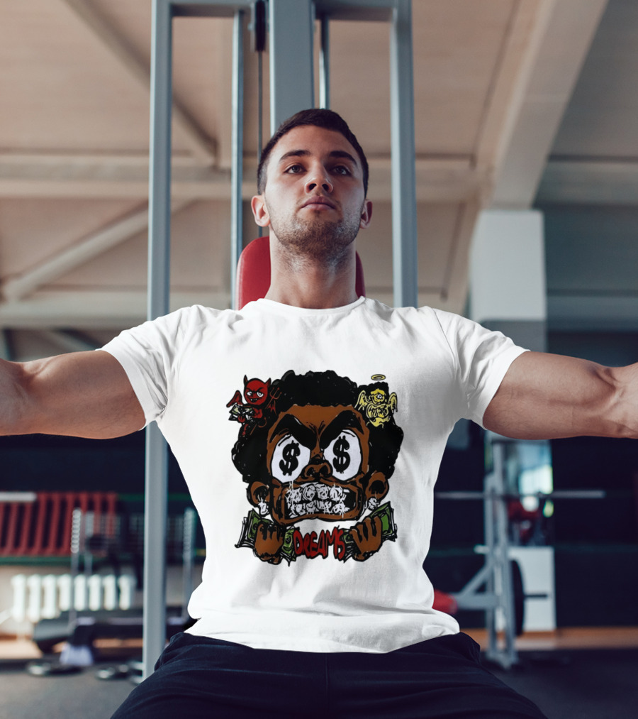 Dreams Money Cartoon Streetwear Dollar Eye Angel Devil T-Shirt