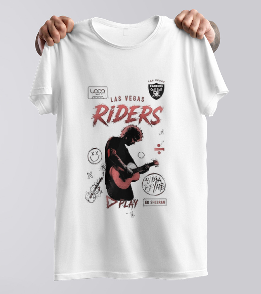 Las Vegas Riders Ed Sheeran Raiders Collage T-Shirt