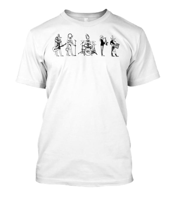 Egyptian Gods Musical Band Anubis Playing Instruments T-Shirt