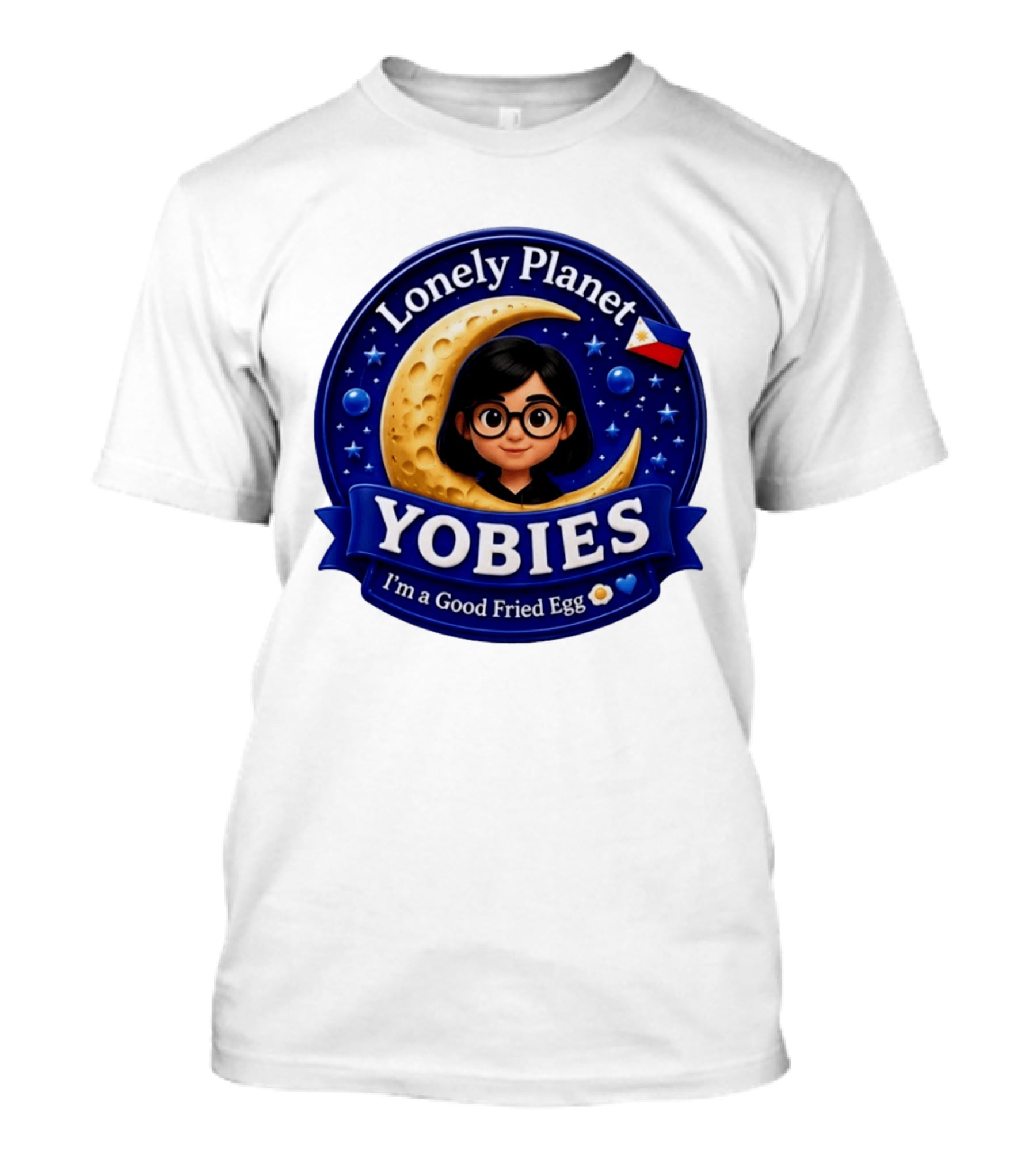 Lonely Planet Yobies I'm A Good Fried Egg Moon And Stars T-Shirt