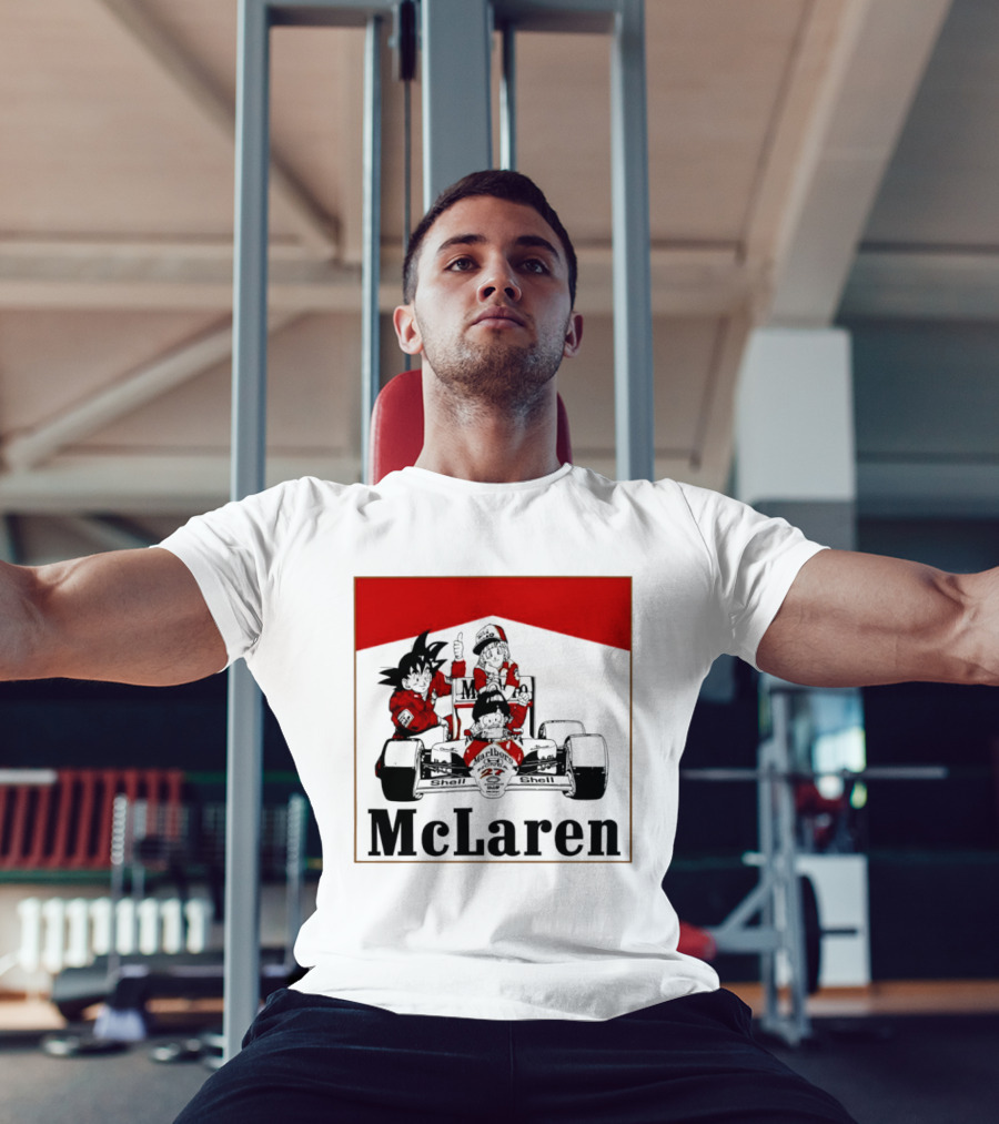 Goku Bulma Senbei McLaren Honda Marlboro Shell 27 Anime Racing Team Formula 1 T-Shirt