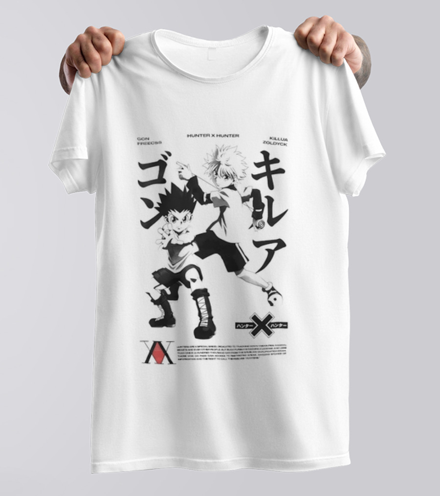 Gon Freecss Killua Zoldyck Hunter X Hunter Japanese Text Adventure Duo T-Shirt