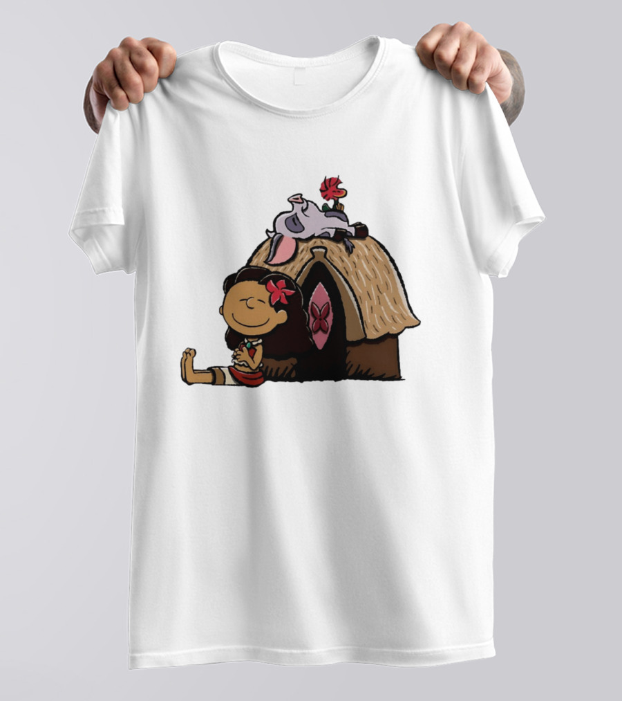 Moana Pua Heihei Peanuts Doghouse Cartoon T-Shirt