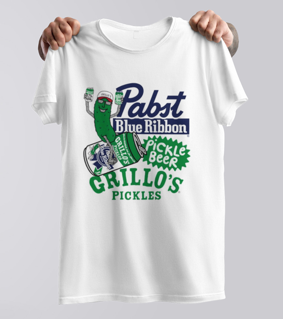 Pabst Blue Ribbon Grillo's Pickles Pickle Beer Festival 2023 T-Shirt