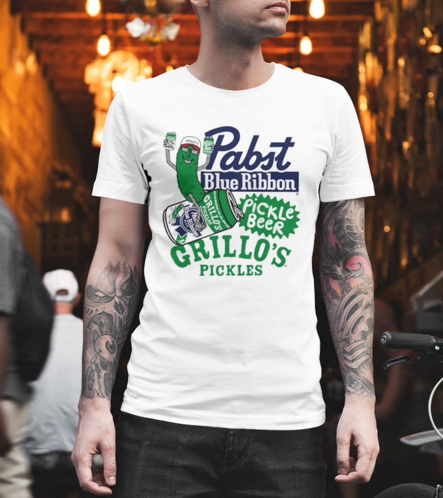 Pabst Blue Ribbon Grillo's Pickles Pickle Beer Festival 2023 T-Shirt