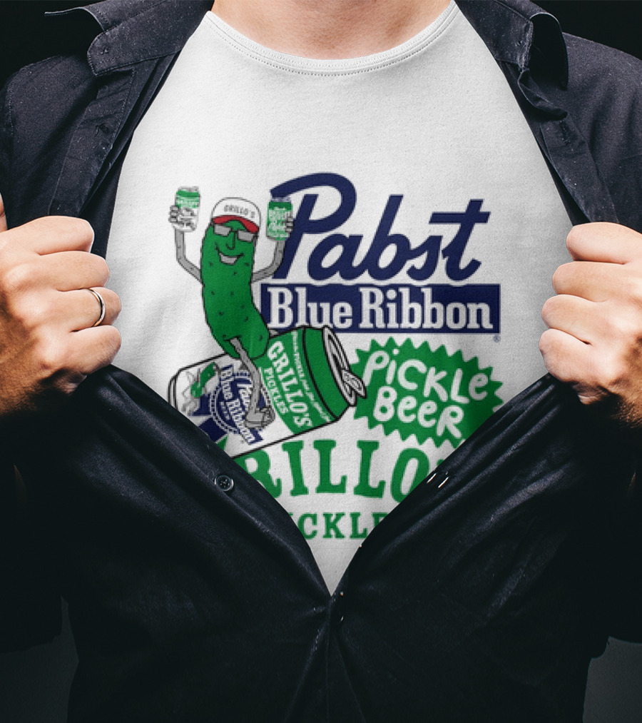Pabst Blue Ribbon Grillo's Pickles Pickle Beer Festival 2023 T-Shirt