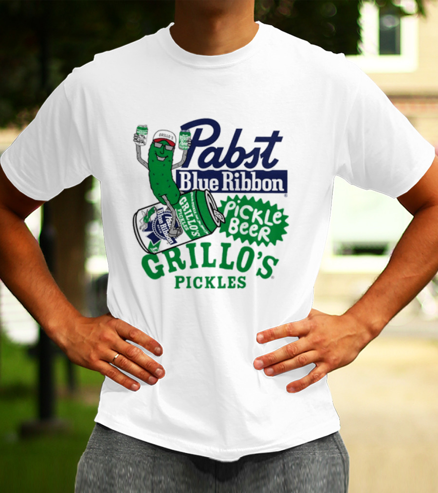 Pabst Blue Ribbon Grillo's Pickles Pickle Beer Festival 2023 T-Shirt