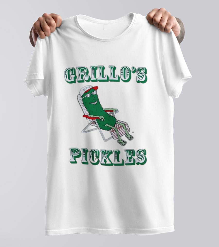 Grillo's Pickles Chill Pickle Relaxing In Chair T-Shirt