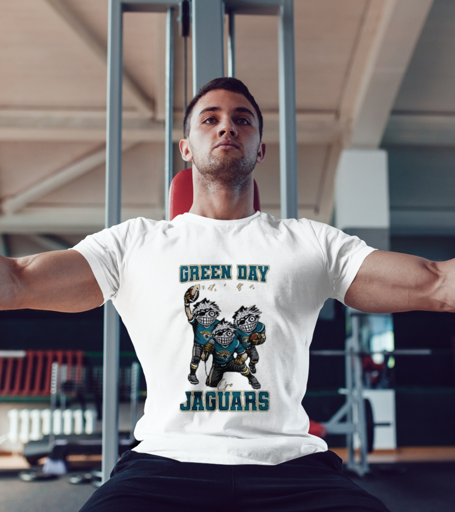Green Day Jacksonville Jaguars Crossover With Football Characters T-Shirt
