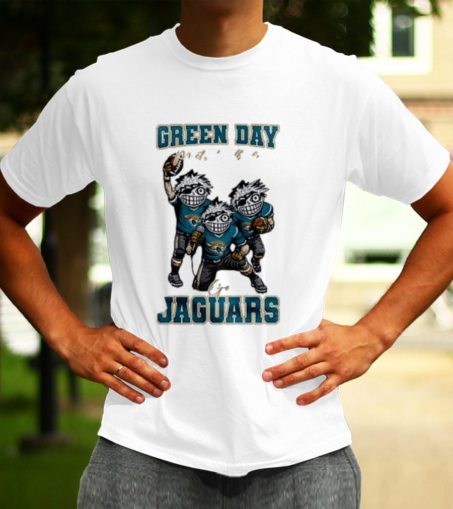 Green Day Jacksonville Jaguars Crossover With Football Characters T-Shirt