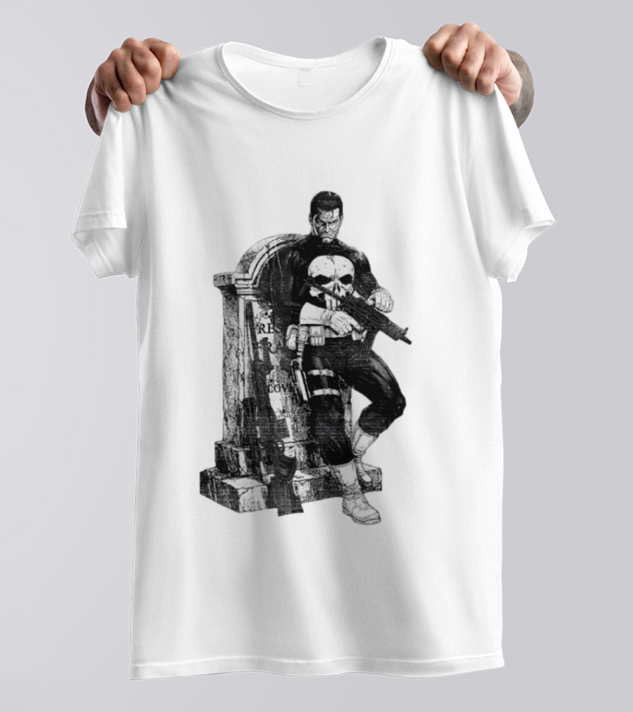 Frank Castle Gravestone Rest Of Loved Ones Marvel Comics The Punisher T-Shirt
