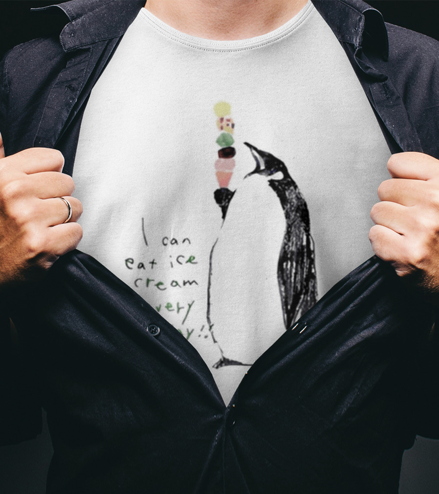 Penguin Eating Ice Cream I Can Eat Ice Cream Every Day T-Shirt