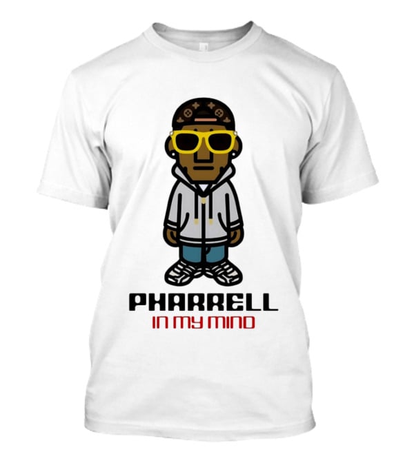 Pharrell In My Mind Cartoon Style Yellow Glasses T-Shirt