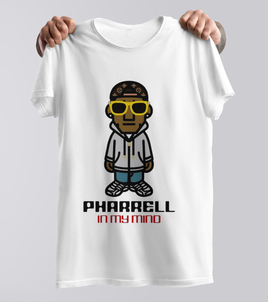 Pharrell In My Mind Cartoon Style Yellow Glasses T-Shirt