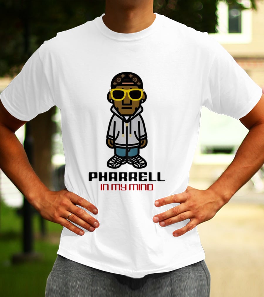 Pharrell In My Mind Cartoon Style Yellow Glasses T-Shirt