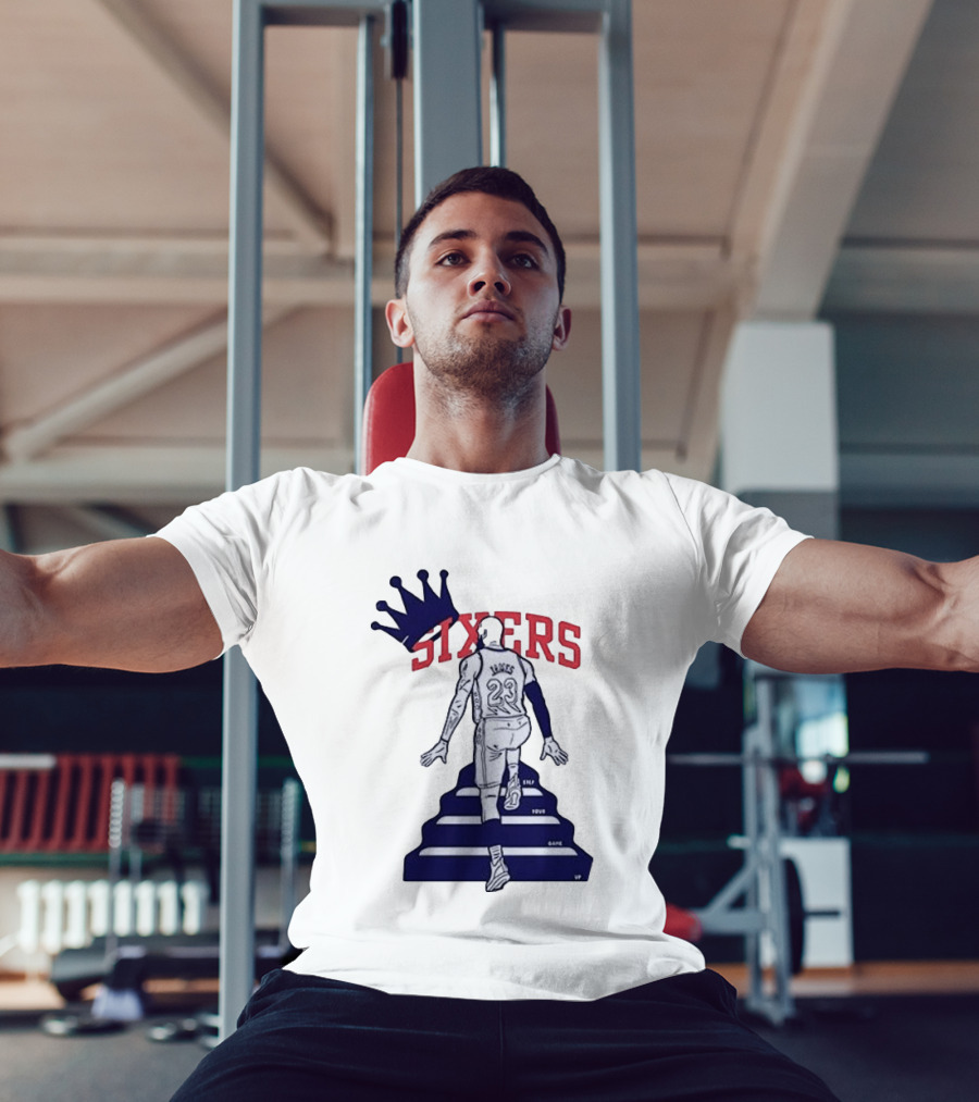 Philadelphia 76ers Sixers Lebron James Crowned Steps Silhouette 23 T-Shirt
