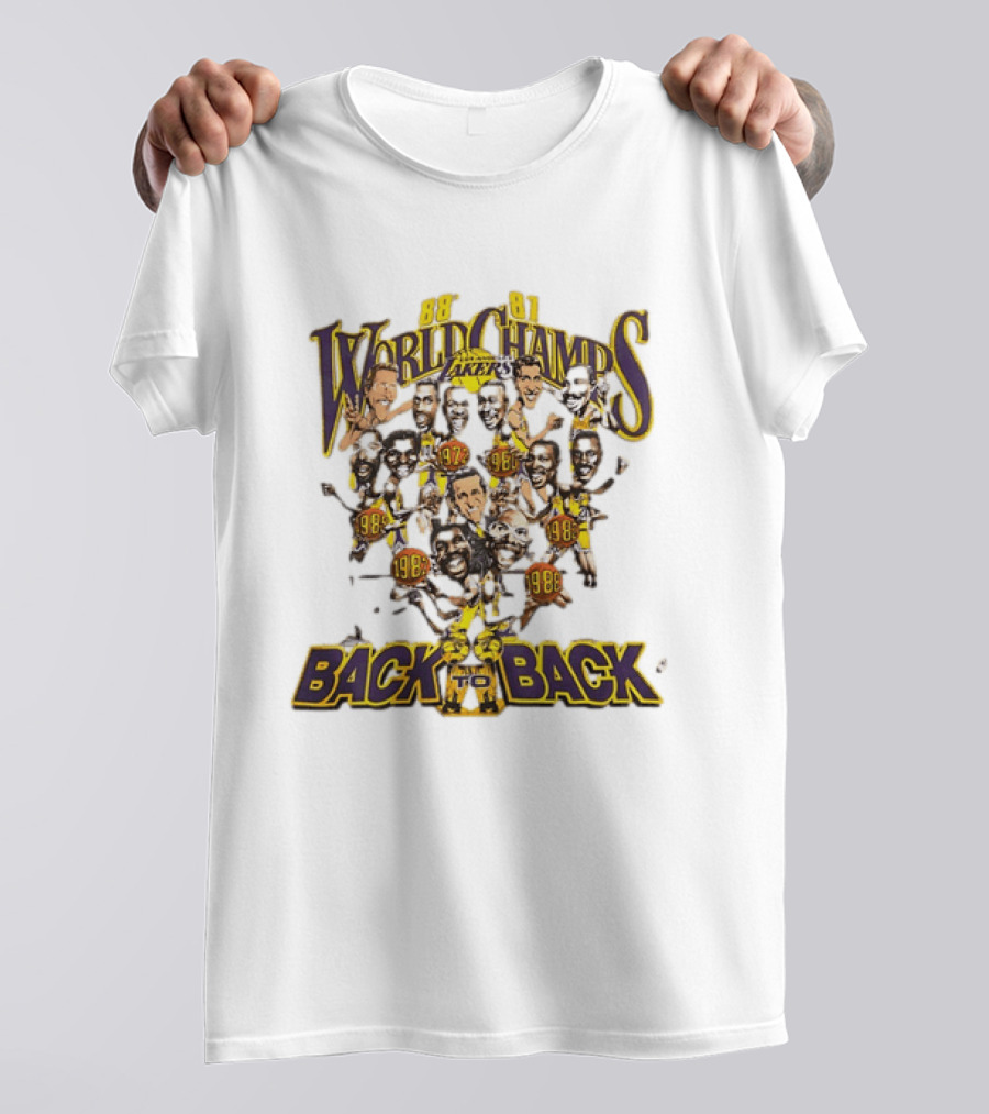 88 89 Lakers World Champs Back To Back T-Shirt