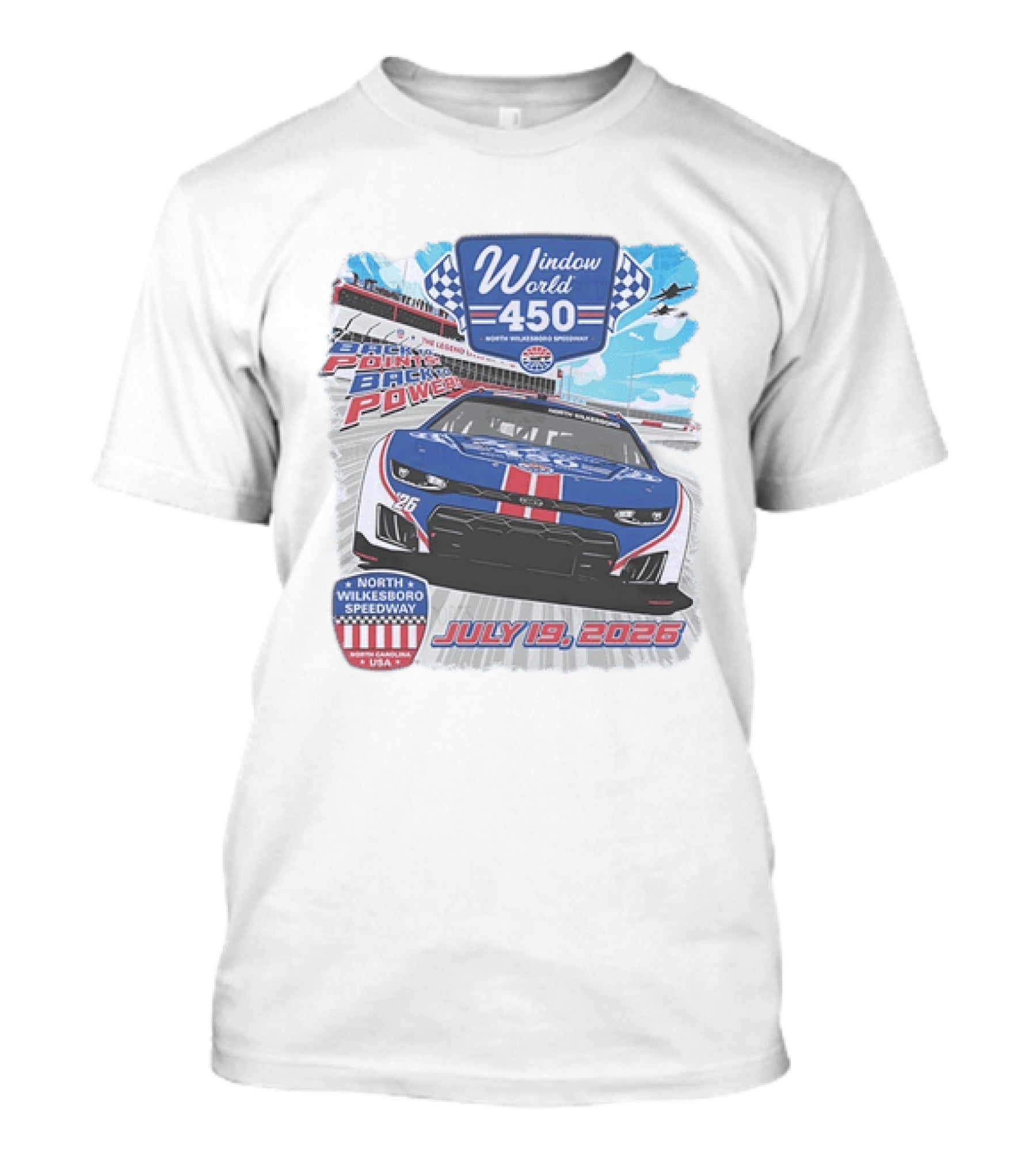 Window World 450 North Wilkesboro Speedway Race July 19 2026 Back To Back Power Racing Event T-Shirt