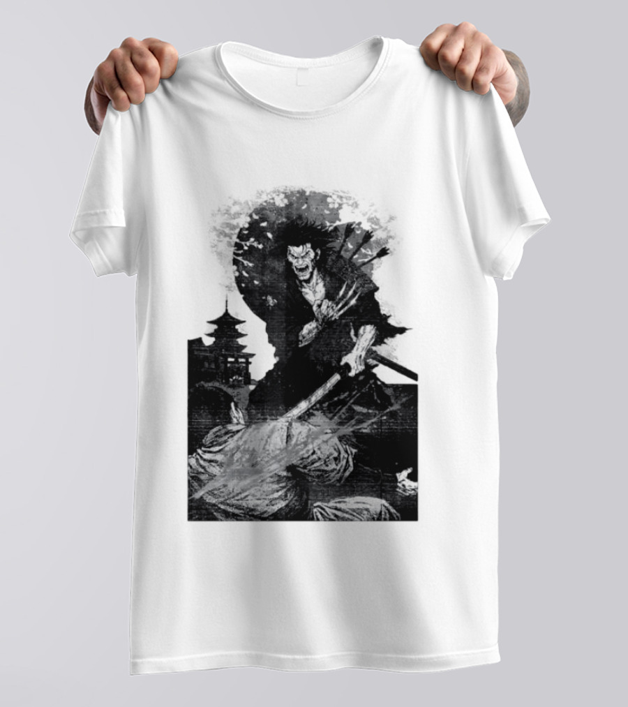 Wolverine Logan Marvel Comics Samurai Japan Sakura Cherry Blossoms Battling Warrior Scene T-Shirt
