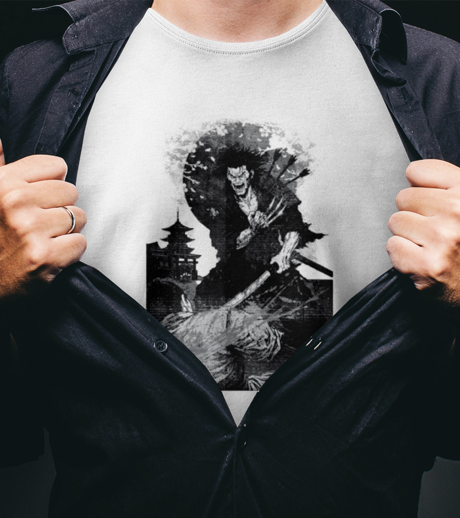 Wolverine Logan Marvel Comics Samurai Japan Sakura Cherry Blossoms Battling Warrior Scene T-Shirt