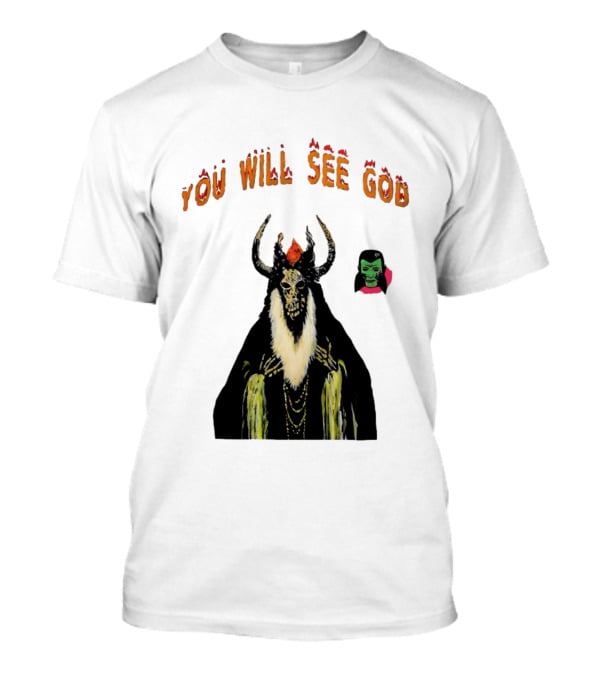 You Will See God Demon Occult Satanic Horror Green Masked Face T-Shirt