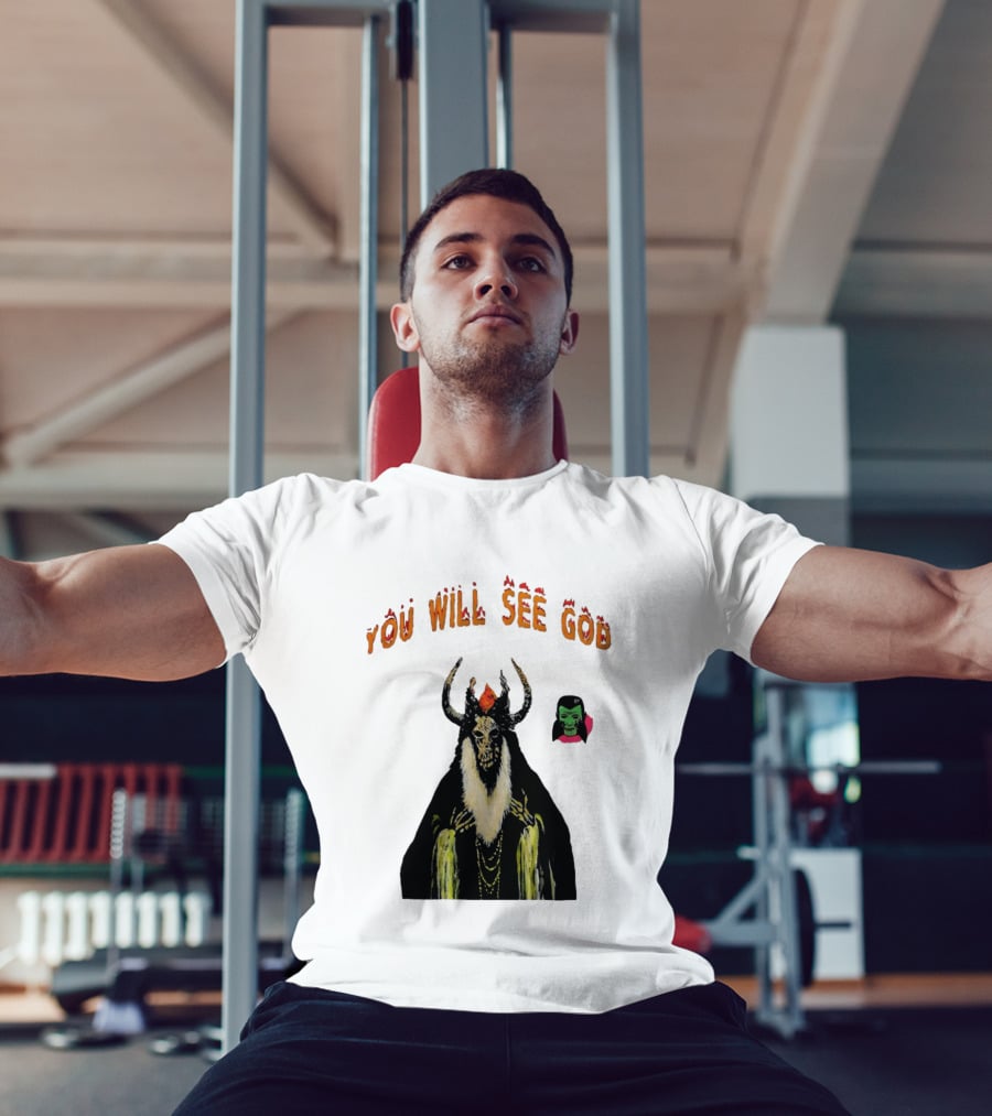 You Will See God Demon Occult Satanic Horror Green Masked Face T-Shirt