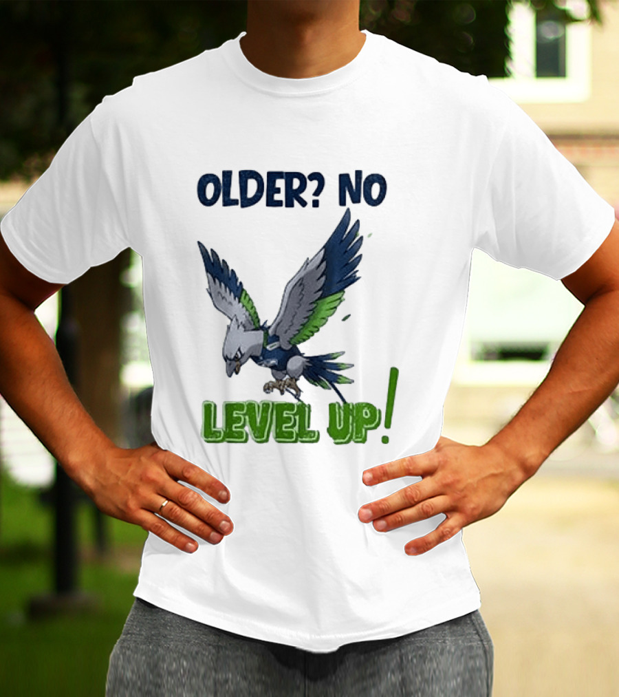 Seattle Seahawks Pokemon 30th Anniversary Older No Level Up T-Shirt