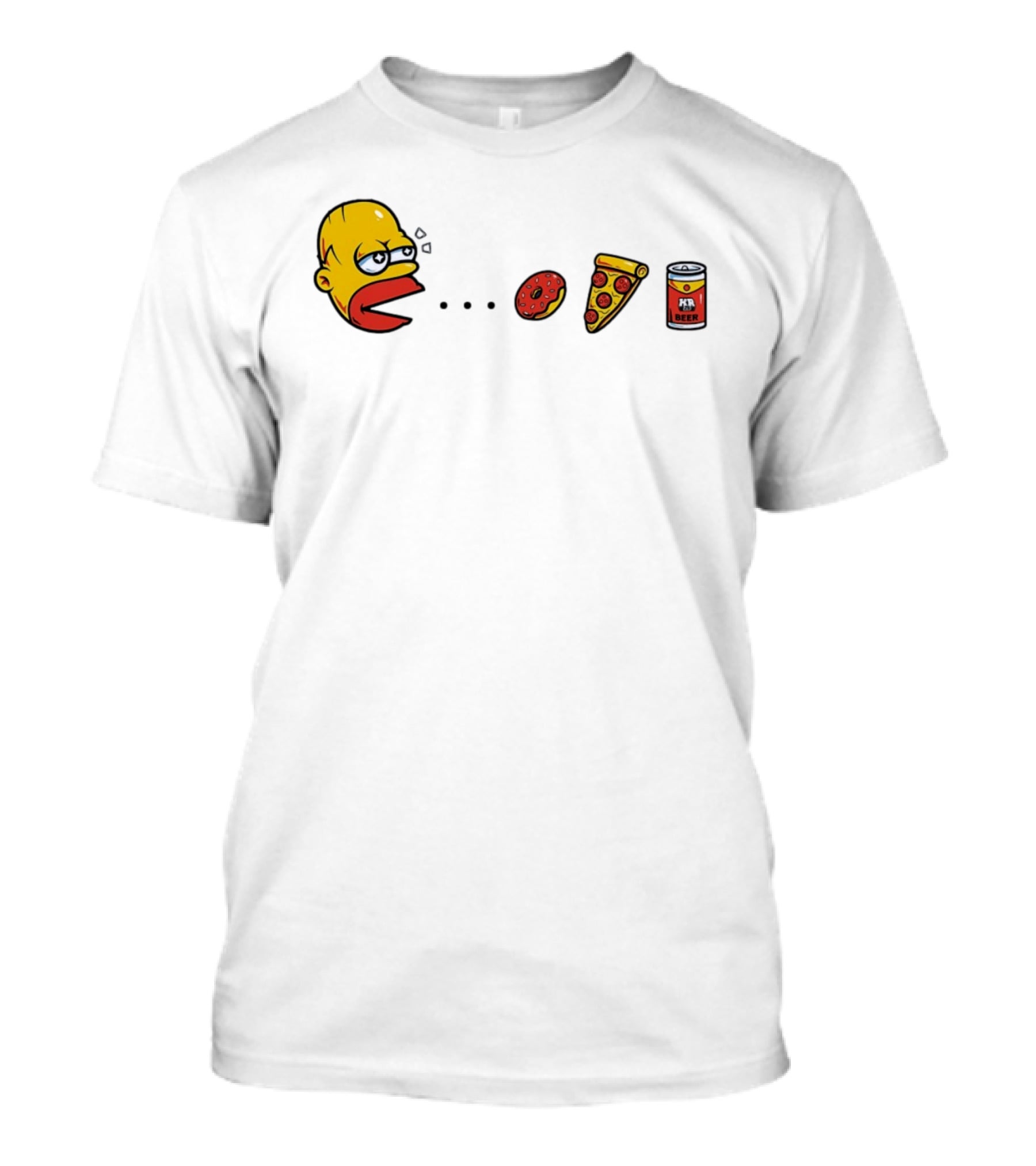 Simps Dad Pac Man Eating Donut Pizza And Beer T-Shirt