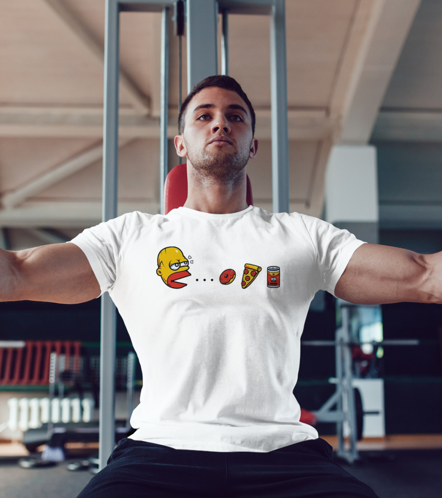 Simps Dad Pac Man Eating Donut Pizza And Beer T-Shirt