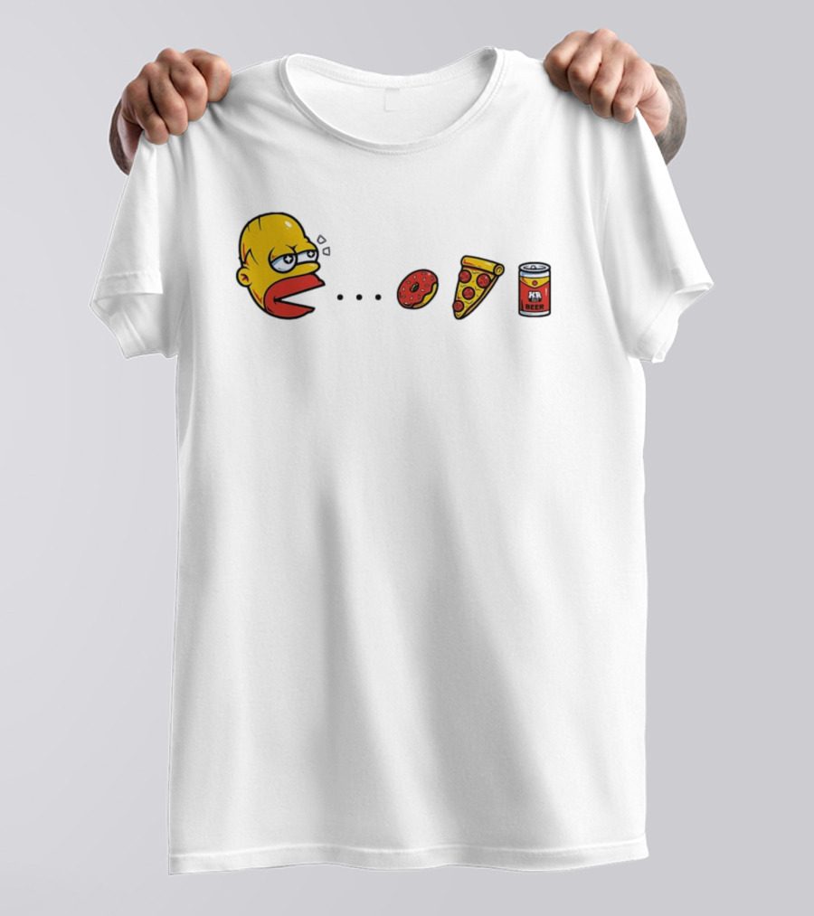 Simps Dad Pac Man Eating Donut Pizza And Beer T-Shirt