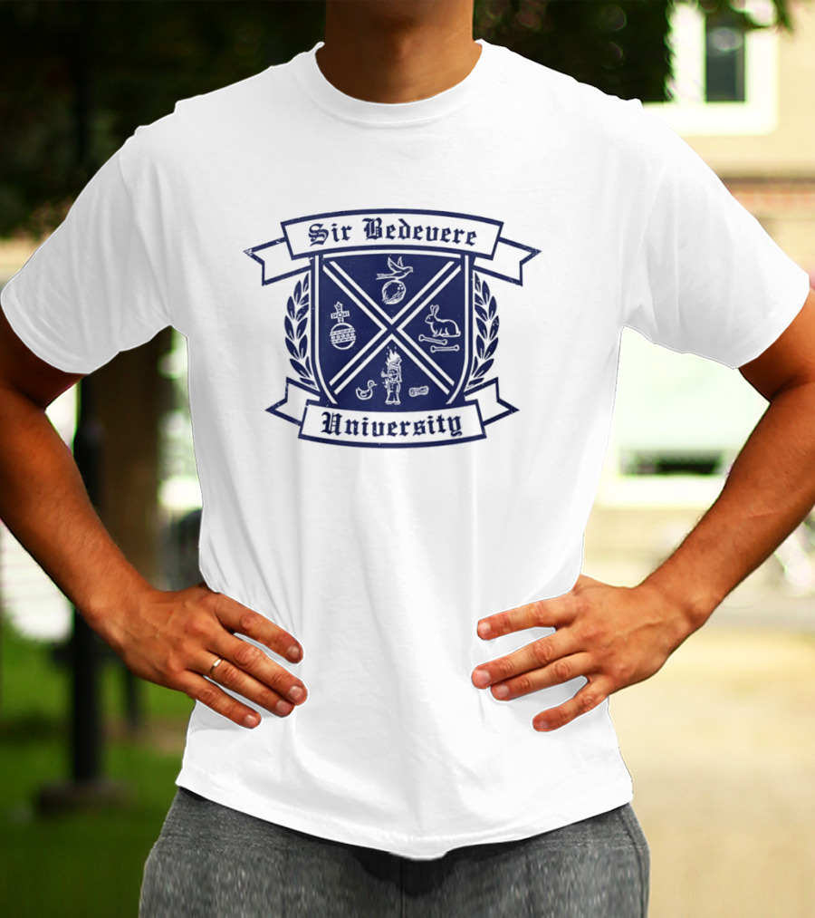 Sir Bedevere University Monty Python Crest Shield T-Shirt