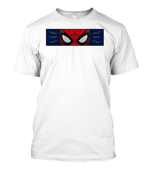 Spider Man With Great Power Comes Great Responsibility Marvel Superhero Mask Webbing T-Shirt