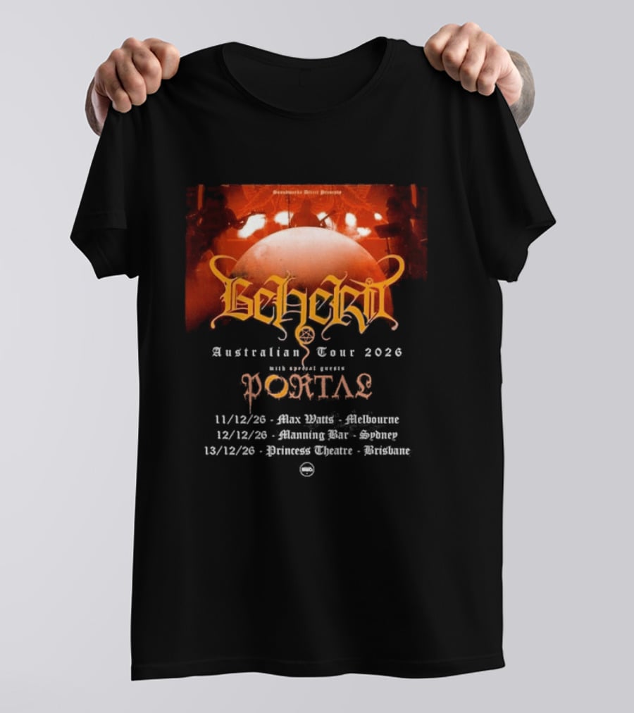 Sombre Dessein Beherit Australian Tour 2026 Special Guests Portal Tour Dates T-Shirt