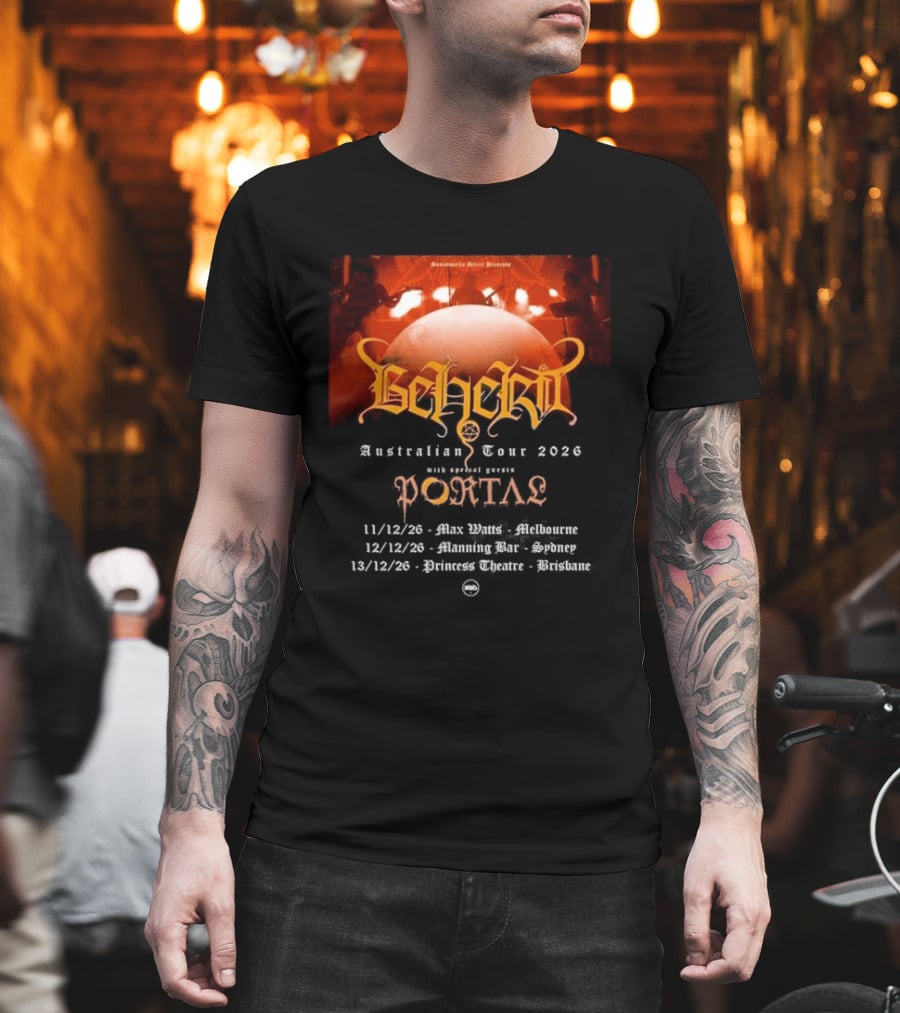 Sombre Dessein Beherit Australian Tour 2026 Special Guests Portal Tour Dates T-Shirt