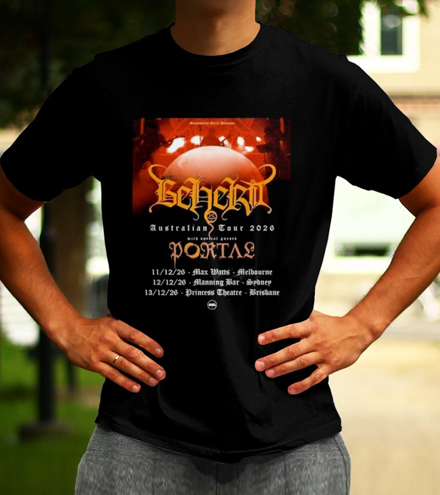 Sombre Dessein Beherit Australian Tour 2026 Special Guests Portal Tour Dates T-Shirt